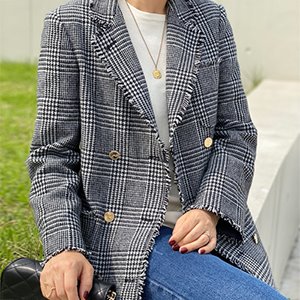 (#36자체제작) Tweed Check jacket